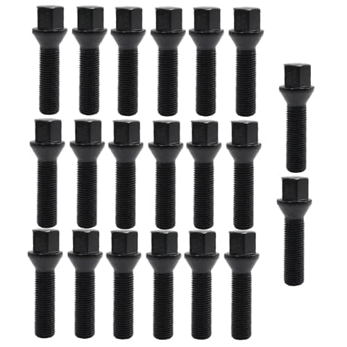 Image of JUUDDENPARTS 20Pcs M14x1.5 Tapered Alloy Seat Wheel Lug Bolts, Black Extended 45mm Wheel Bolts, Hex Seat Bolts, Replacement for Mercedes-benz, Replacement for Seat, for Skoda