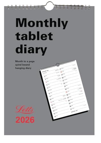 Image of Letts of London A4 Monthly Tablet Diary 2026 26-TMT