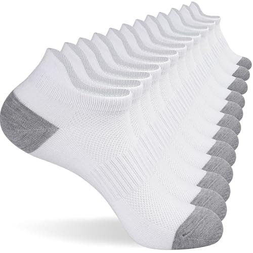 Image of Blu Ninfee Ankle Trainer Socks Womens, 6 Pairs Low Cut Sports Socks Women, Breathable Short Sock for Ladies Casual, White