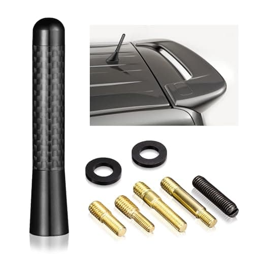 Image of Bingfu Car Antenna FM AM Radio Aerial 8cm Vehicle Truck SUV Topper Short Antenna Replacement with M4.0 M5.0 M6.0 Screws Compatible with All Cars, Black