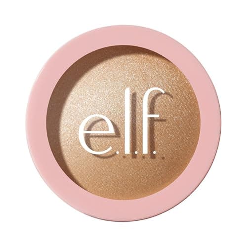 Image of e.l.f. Halo Glow Silky Powder Highlighter, Long-Lasting Luminous Face Finish, Cake-Resistant with Micro-Shimmer, Vegan & Cruelty-Free, Prosecco Poppin'