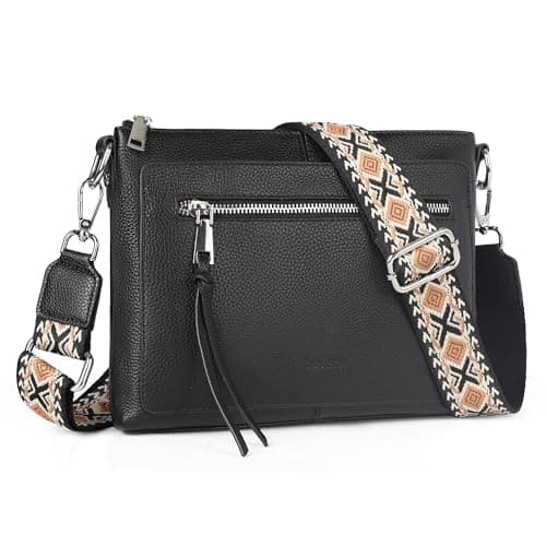Image of befen Black Crossbody Bag for Women Genuine Leather Handbags & Shoulder Bags Small Handbag for Girls with Adjustable Strap