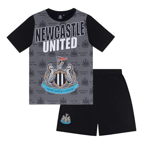 Image of Newcastle United FC Official Gift Boys Sublimation Short Pyjamas Black 6-7 Years