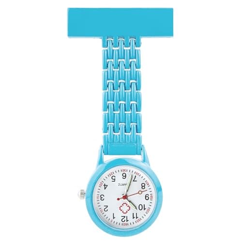 Image of OMCGG Nurses Fob Watch, Alloy Quartz Movement Doctor Pocket Watches Easy Read Lapel Pin Watch Glow in The Dark Clip-on Hanging Pendant Brooch for Nurse Doctor (Blue)