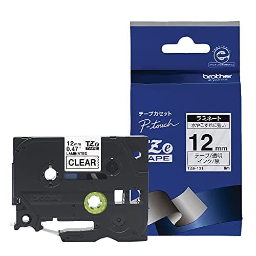 Image of Brother TZe-131 Labelling Tape Cassette, 12 mm (W) x 8 m (L), Laminated, Brother Genuine Supplies - Black on Clear