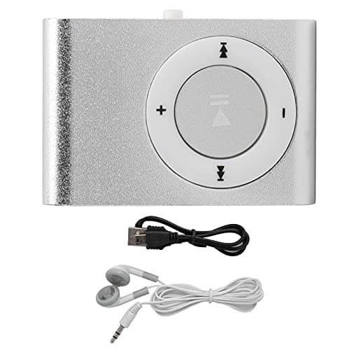 Image of Silver Mini MP3 Digital Music Player with Earphone and USB Cable - 8GB Memory, Sports Clip Player