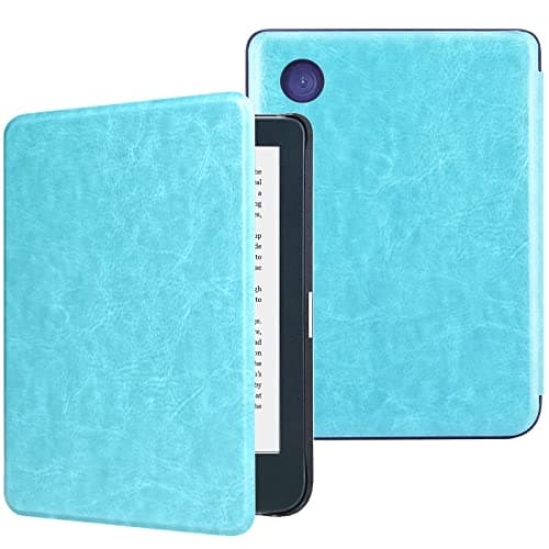 Image of DMLuna Case for Kobo Clara Colour/Clara BW/Clara 2E 6"eReader, Ultra Slim Lightweight Folio Premium PU Leather Protective Cover with Auto Sleep/Wake Function, Sky Blue