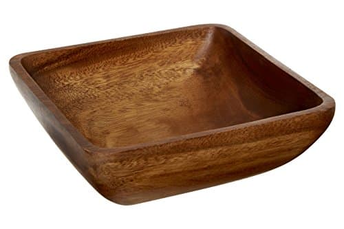 Image of Premier Housewares Large Dark Brown Wooden Fruit Bowl Salad Bowl Serving Bowl Large Bowl Bamboo Fruit Bowl Salad Bowl & Servers 8 cm x 26 cm x 26 cm