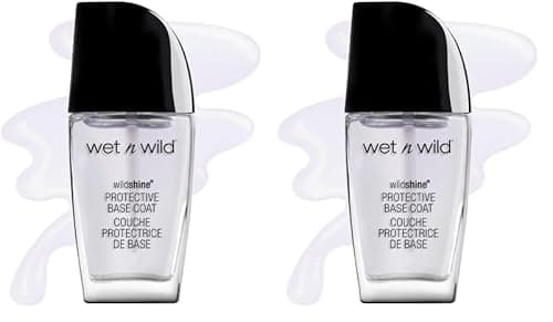 Image of Wet n Wild, Wild Shine Nail Color, Nail Polish with No Formaldehyd, Toluene and Phthalates, Long-lasting and Quick-drying Formula, Protective Base Coat (Pack of 2)