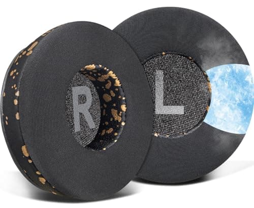 Image of SOULWIT Cooling Gel Earpads Replacement for AKG Y50/Y50BT/Y55/K618/K619 On-Ear Headphones, Ear Pads Cushions with High-Density Noise Isolation Foam - Black Gold