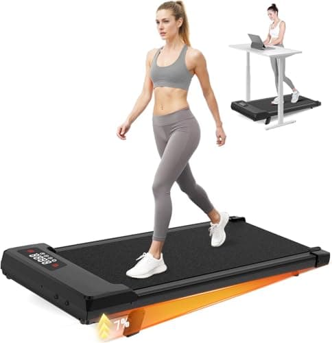Image of HomeFitnessCode Walking Pad Treadmill, Treadmills for Home, 2.5HP Portable Electric Under Desk Treadmill with LED Display & Remote, Adjustable Speed, No Assembly (Black Classic)