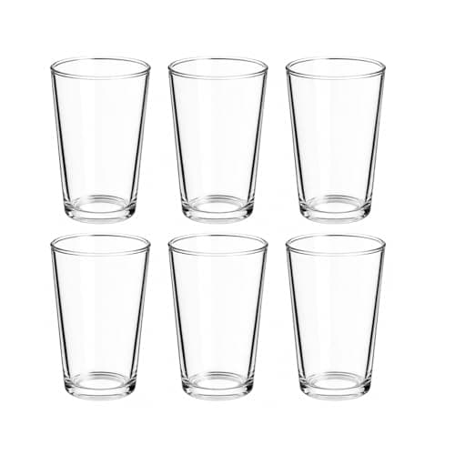 Image of UNIQUE HOME LIVING Drinking Tumbler Glasses Set of 6, 215ml Crystal Clear Highball Glasses for Water, Gin, Juice, Cocktails, 7.3oz Glass Tumblers, Drinking Glassware Set