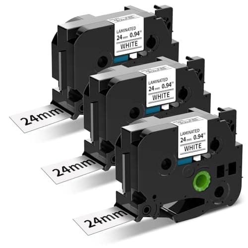 Image of MarkField Compatible Label Tape Replacement for Brother Ptouch TZ TZe-251 24mm x 8m Laminated Cassette, for Label Maker PT-P700 D450 D600 P750W P900W P910BT P900 P950NW Black on White, 3 Pack