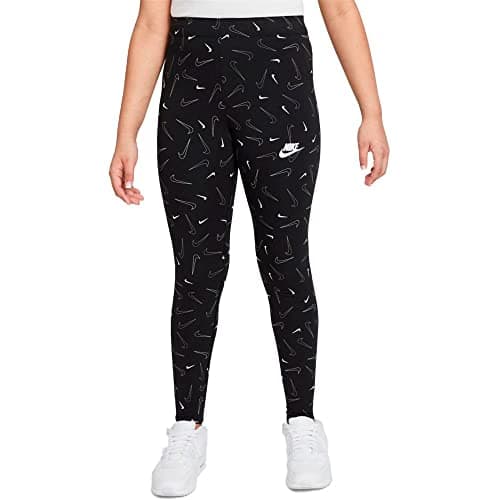 Image of Nike DD7419 G NSW Favorites AOP Legging Leggings Girls Black/White XS