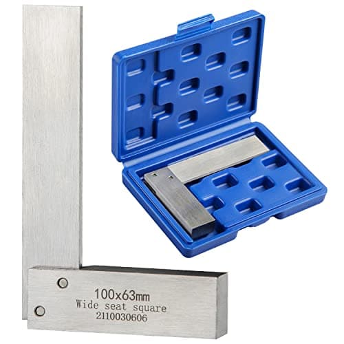 Image of Machinist Engineers Square 90 Degree Right Angle Ruler - Precision Ground Hardened Steel 100x63mm (4x2.5 inch)