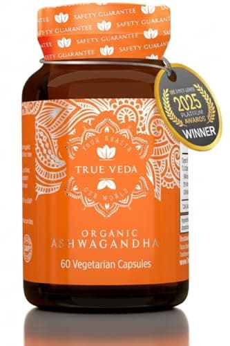 Image of Organic Ashwagandha High Strength Capsules | KSM 66 Extract Sourced from Pure Powder | Soil Association Certified | KSM66 Ashwaganda | 60 Vegan Tablets | UK Made