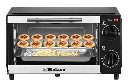 Image of Belaco BTO-109N Mini 9L Toaster Oven Tabletop Cooking Baking Portable Oven 750w 60 min Timer 100-230° Stainless Steel Heating Tube incl. Baking Tray & Wire Rack