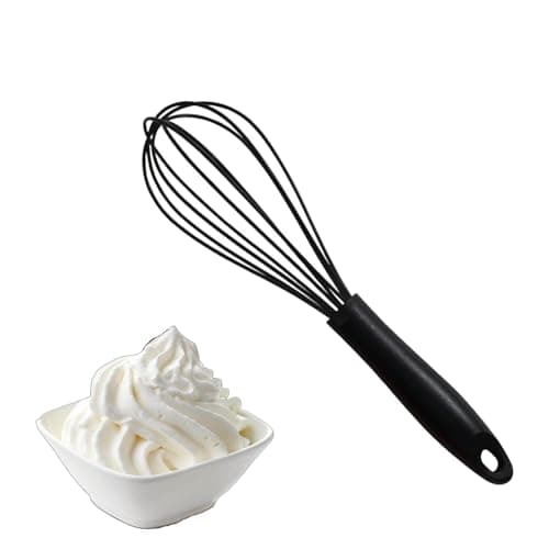 Image of Hsrag 26cm Silicone Balloon Hand Whisk for Egg Stirring, Baking, Cooking Wisk, Plastic Handle, Black