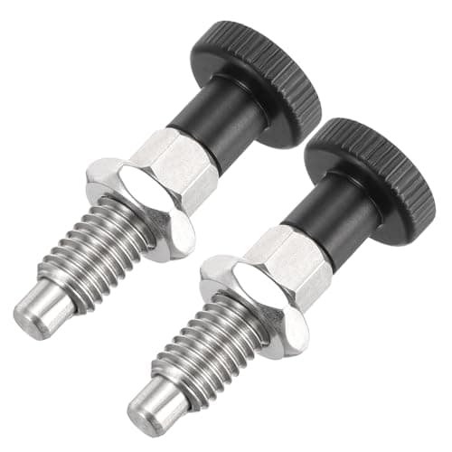 Image of PATIKIL Push Fit Ball Nose Spring Plunger, 2 Pcs M8x1.25 Spring Return Knob Plunger 304 Stainless Steel Retractable Coarse Thread Index Plunger for Industrial Equipment