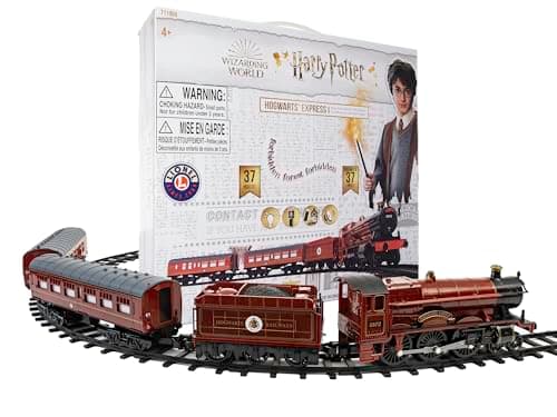 Image of Harry Potter Hogwarts Express Mini Model Train Set, Ideal for Christmas and The Holidays, For Ages 4+, Motorised Toy Train Set, Red