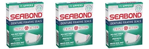 Image of THREE PACKS of Seabond Denture Fixative Uppers