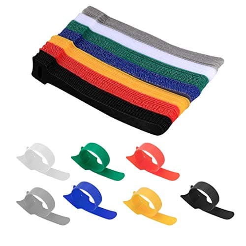 Image of 70 Pcs Reusable Cable Ties, Straps Cable Ties, Hook and Loop Straps Cable Ties Organizer Fastener for Home Office Accessories (70) (70)