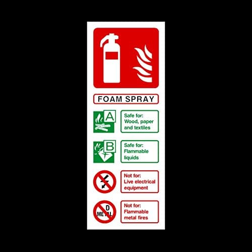 Image of Fire Extinguisher Foam Spray Sticker/Self Adhesive Sign - Fire/Emergency/Exit/Alarm/Push/Extinguisher/Assembly (FE29)