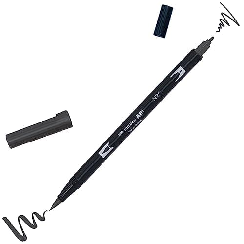 Image of Tombow ABT N25 Dual Brush Pen - Lamp Black