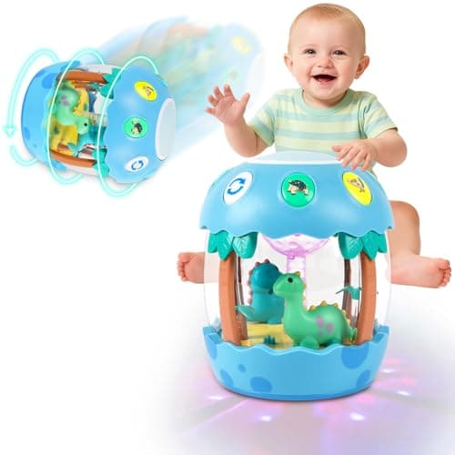 Image of Shayson Baby Musical Toys 6 to 12 Months, Dinosaur Eggs Projector Light Up Toys with Music for 1 2 3 Year Old Boys Girls, 12-18 Months Crawling Learning Tummy Time 1st Birthday(Blue)