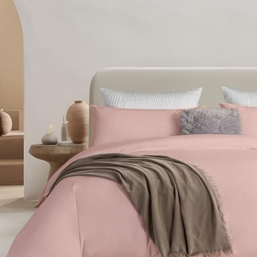 Image of ALPHA HOME Duvet Cover Set King Size, 100% Stone Washed Cotton Bedding Cover Set, Silky Soft Breathable Comforter Cover Set for All Seasons (1 Duvet Cover, 2 Pillowcases)