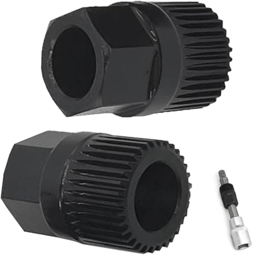 Image of HARY 2Pcs Alternator Pulley Removal Tool, 33 Teeth Durable Engine Pulley Removal Tool for Audi A3 TT Volkswagen Ford Peugeot Vauxhall Easy Pulley Replacement