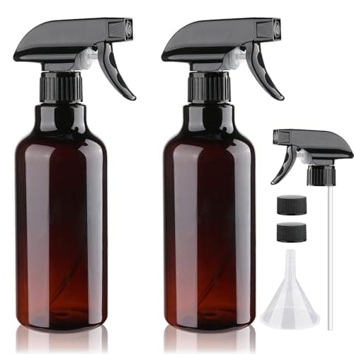 Image of Hokretme 2 Pack 500ml/16.9oz Spray Bottles Plastic Empty Spray Bottle for Hair Mist/Stream Spraying Heavy Duty Square Water Spray Bottles for Cleaning Solutions, Plants,Essential Oils