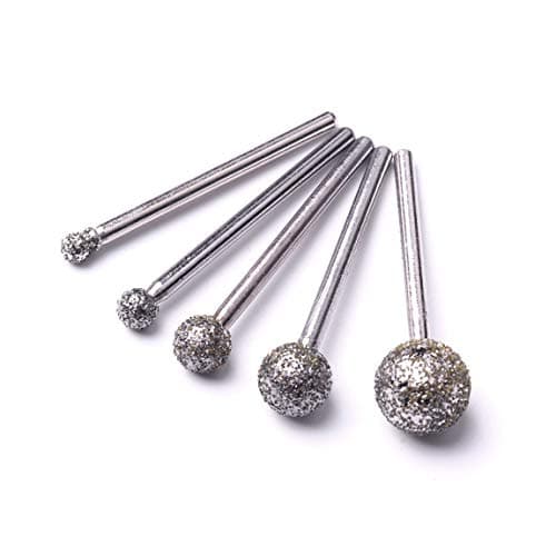 Image of Atoplee 5pcs Diamond Grinding Bit 36# Diamond Mounted Point Coated Course Burrs Set Fits Rotary Tools