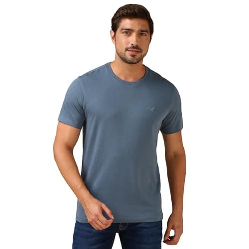 Image of Van Heusen Men's Short Sleeve Dress Shirt Regular Fit Poplin Solid, Cameo Blue, 16" Neck