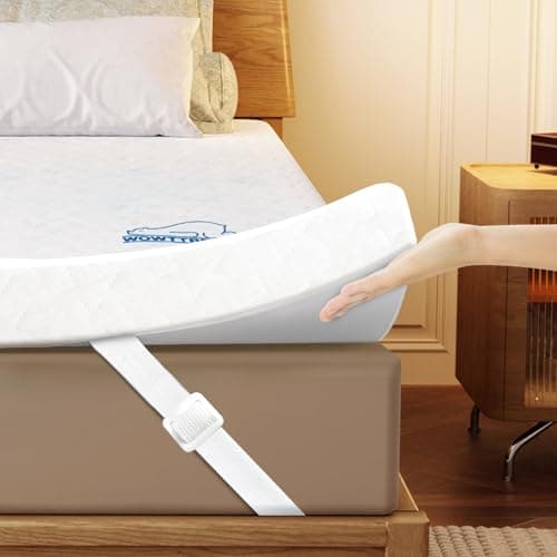 Image of wowttrelax Memory Foam Mattress Topper Double Bed, 7cm Thick Orthopedic Cooling Double Mattress Topper for Back Pain Relief, Washable Cover with Elastic Straps, 135X190