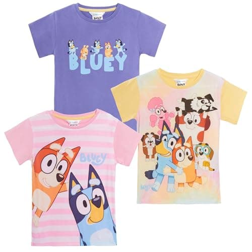 Image of Bluey Girls 3 Pack T-Shirts 2-3 Years Multi