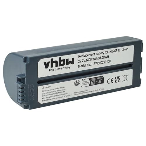 Image of vhbw Battery Replacement for Canon NB-CP2LH, NB-CP2L, NB-CP1L, CS-CP2L, CS-CP2, CP-2L for Photo Printer (1400 mAh, 22.2 V, Li-Ion)