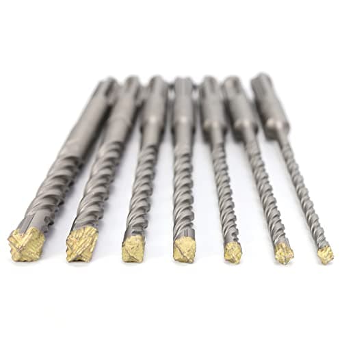 Image of SDS Drill Bit Set, Firecore SDS Plus Concrete Drill Set 7 Pieces (5mm, 6mm×2, 8mm×2, 10mm,12mm-Concrete Drill Bit 160mm, for SDS Plus Hammer Drill