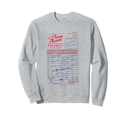 Image of Disney Pixar Toy Story Pizza Planet Order 1995 Vintage Logo Sweatshirt