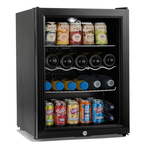 Image of Subcold Super65 LED - Table-Top Fridge | 65L Beer, Wine & Drinks Fridge | LED Light + Lock & Key | Energy Efficient (Black)