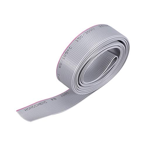 Image of sourcing map IDC Wire Flat Ribbon Cable 2m/6.6ft Length 1.27mm Pitch 16 Pins Gray for JTAG/ISP Connecting