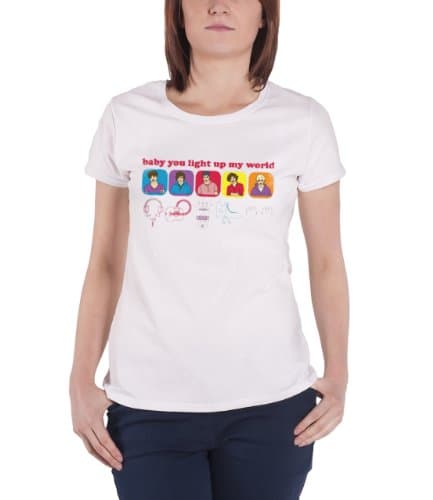 Image of One Direction Women's Line Drawing Crew Neck Short Sleeve T-Shirt, White, Size 12 (Manufacturer Size:Large)