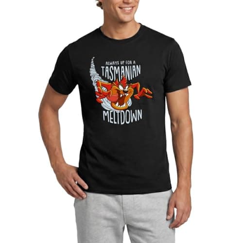 Image of Spreadshirt Looney Tunes Tasmanian Devil Meltdown Men's T-Shirt, L, Black