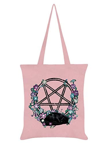 Image of Grindstore Pentagram Familiar Tote Bag Pale Pink 36.5x39cm