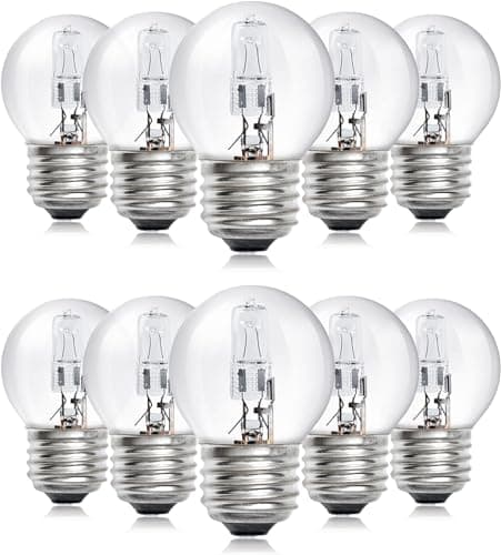 Image of Bonlux G45 E27 Edison Screw ES Bulb, 42W Dimmable Golf Ball Light Bulb 2700K Warm White, Classic Mini Globes Clear Round Light Bulbs, Equivalent to 60W Incandescent Bulbs Pack of 10
