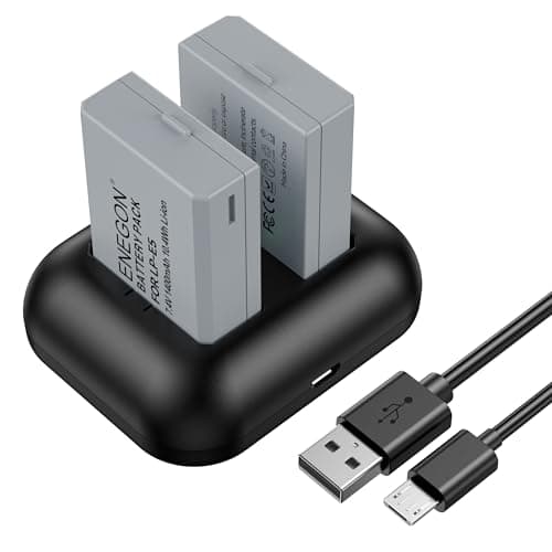 Image of ENEGON LP-E5 Battery and Rapid Dual Charger for Canon EOS 450D, 500D, 1000D, Rebel XS, Rebel XSi, Rebel T1i, Kiss X3, Kiss X2, Kiss F Digital SLR Camera.