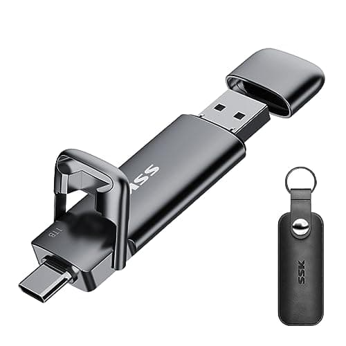 Image of SSK 1TB USB C Drive Up to 550MB/s, Fast USB-Stick Dual Drive Type-c +A USB3.2 Gen2 Solid State Drive, External SSD Memory Stick for Android Phone Laptop Tablet Mac Business Travel Essential