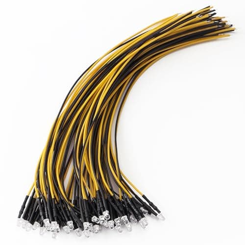 Image of YIXISI 40 PCS 3mm LED Diodes Light, 12V 20cm Pre Wired LED, Emitting Diodes Pre Wired, Yellow