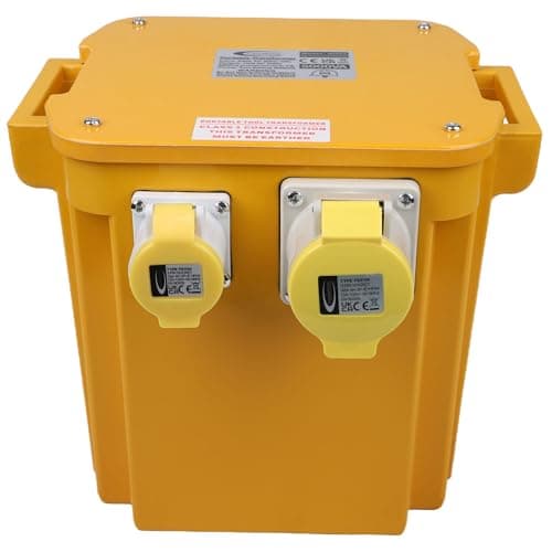 Image of 5kVA Portable Site Transformer 110V with 2x 16 Amps and 1x 32 Amps Outlets, 13 Amp UK Fused Plug, Intermittent Rating 5000VA IP44 Rated