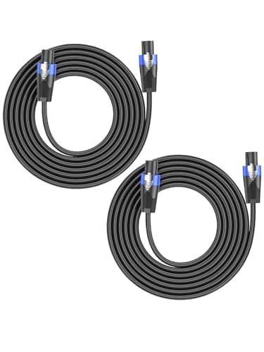 Image of GCTBL 1M 2pack Speakon to Speakon Cables, Professional 15 Gauge Audio Cord DJ Speaker Cable with Twist Lock